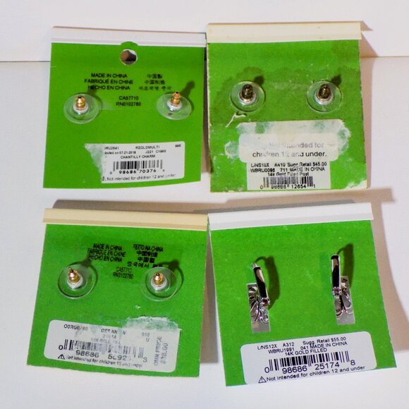 Lot 4 New Kate Spade Flower Stud Earrings Bundle $196 MSRP, 14K GF, Chantilly - Picture 6 of 10
